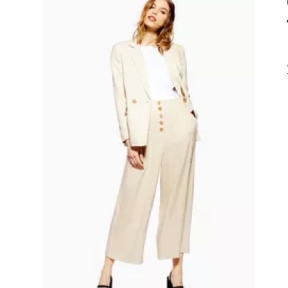 TopShop Cropped Wide Leg Trousers - Picture 5 of 8